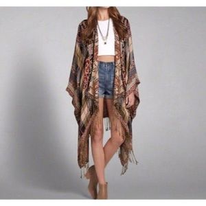 Abercrombie & Fitch Boho Blanket Poncho Kimono